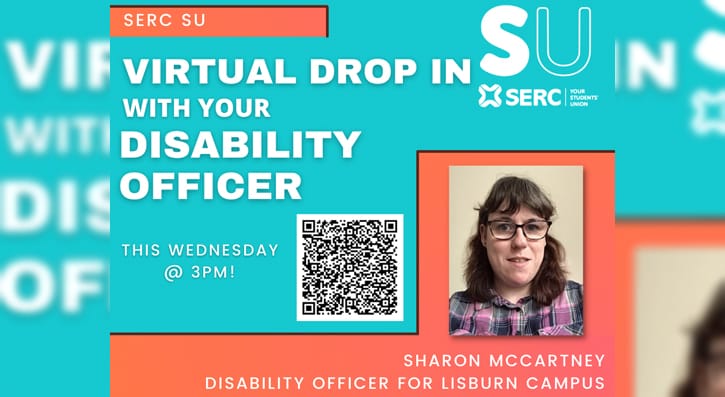 Virtual Drop In with your disability officer, this Wednesday at 3pm 